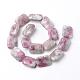 Dyed Rectangle Natural Pink Tourmaline Beads Strands G-K089-C-04-2