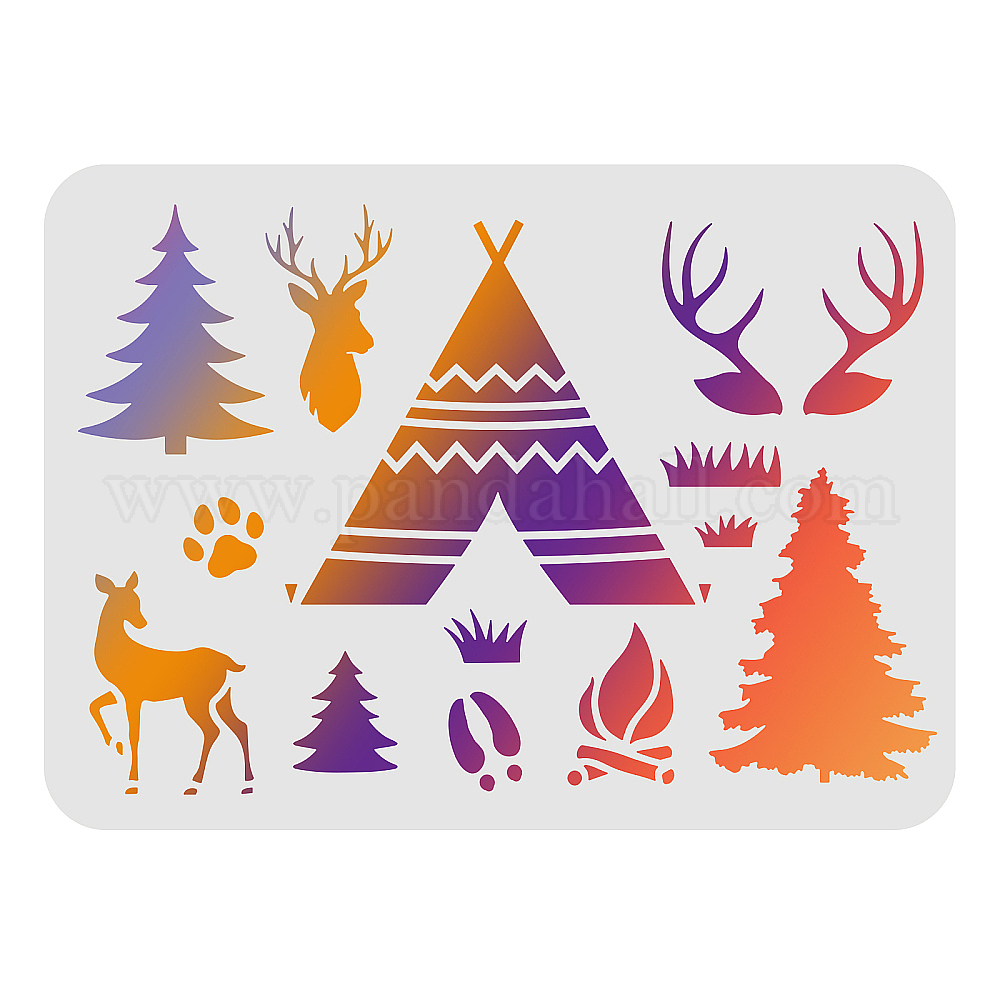 Shop FINGERINSPIRE Deer Stencils Template 11.7x8.3 inch Plastic Tent