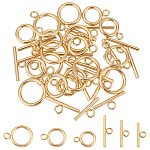 UNICRAFTALE 3 Sizes Stainless Steel Toggle Clasps 18 Sets Bar and Ring Clasps Golden Bracelet End Clasps Connectors for Bracelet Necklace Jewelry Components Making