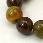 Chapelets de perles en agate veinée de dragon naturelle teinte, ronde, 6mm, Trou: 1mm, Environ 62 pcs/chapelet, 15.74 pouce