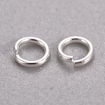 304 anelli di salto in acciaio inox, anelli di salto aperti, colore argento placcato, 3.5x0.6mm, diametro interno: 2.3mm
