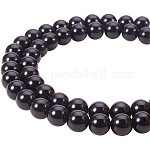 Pandahall Elite natürliche Obsidian Perlen Stränge für die Schmuckherstellung (1 Stränge) rund, 8 mm, Loch: 1 mm (15.7 Zoll)  ca. {2} Zoll lang