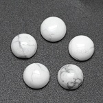 Synthetic Howlite Cabochons, Flat Round, 8x3~4mm
