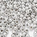 Perles rondes acryliques de placage en plastique, Plaqué Argent, 4mm, Trou: 1mm, à propos 14000pcs / ponud
