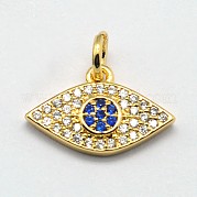 Глаз латунные микро проложить кубического циркония подвески ZIRC-F017-27G