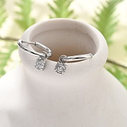 Серьги-кольца из нержавеющей стали 304 с микропаве из кубического циркония STAS-R004-02P-02