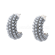 Серьги-гвоздики Gainsboro с пластиковыми жемчужными бусинами EJEW-L270-012B-P-1