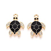 Rhinestone сплава и эмали подвески PALLOY-T092-40G-05