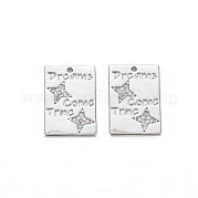 Brass Micro Pave Clear Cubic Zirconia Charms KK-S364-012