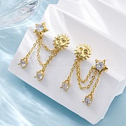 Серьги-гвоздики из циркония EJEW-H158-24G