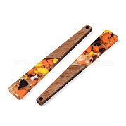 Большие подвески из прозрачной смолы и орехового дерева RESI-TAC0017-46-D03