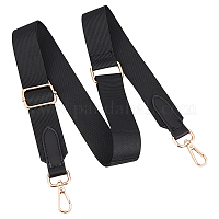 1Pc 72-130cm Wide Shoulder Straps Adjustable Canvas Bag Handles 3.8cm Wide  Black Stripes Cotton Fabric Bag Strap with Golden Alloy Swivel Clasps for