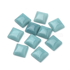 天然石ホワイトジェイドカボション  染め  正方形  ミディアムターコイズ  10x10x5mm