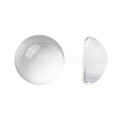 Demi transparente cabochons de verre ronde, clair, 8~9x4.5~5.5mm