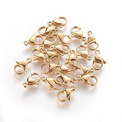 Fermoirs mousquetons en acier inoxydable 304, fermoirs à gâchette de perroquet, polissage manuel, véritable 24k plaqué or, 12x7x4mm, Trou: 1mm