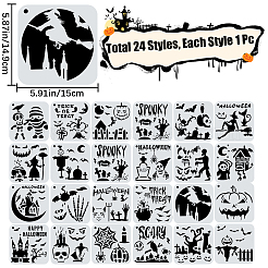 24 pz 24 stili di plastica per animali domestici scava fuori modelli di stencil per pittura&nbsp;DIY-WH0409-25