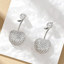 Pendientes de latón con micropavé de circonitas cúbicas&nbsp;EJEW-M077-12P-01