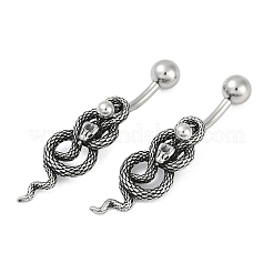 Кольца для пупка из хирургической нержавеющей стали 316 Snake EJEW-G416-18B-AS