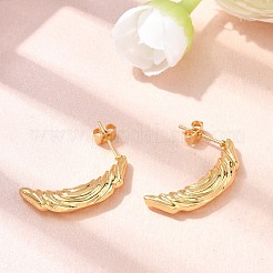 Серьги-гвоздики в форме луны из нержавеющей стали 304&nbsp;EJEW-P329-05G