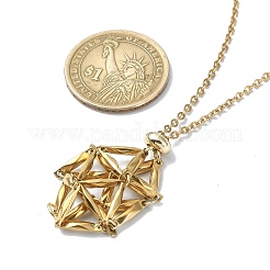 Ионное покрытие (ip) 304 нержавеющая сталь плетеный макраме мешочек пустой держатель камня изготовление ожерелья NJEW-JN04568-01