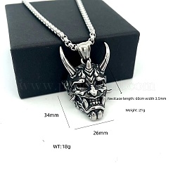 Винтажный кулон в виде маски дьявола из нержавеющей стали 304&nbsp;AL8165