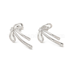 Женские серьги-гвоздики из латуни с цирконием EJEW-M251-03P