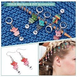 Кулон из сплава эмали кактус с замком маркеры петель HJEW-AB00098