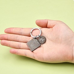 Брелок из нержавеющей стали с гравировкой и датой KEYC-A028-EB&P