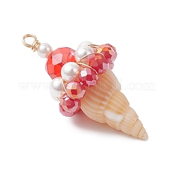 Подвески из ракушек и стекла&nbsp;PALLOY-TA00359-02