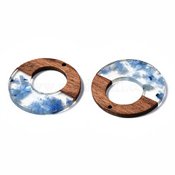 Pendentifs en résine transparente et bois de noyer&nbsp;RESI-T035-20-A02