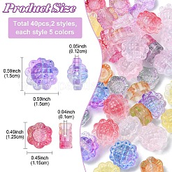 40шт 10 стиля прозрачные стеклянные бусины&nbsp;GLAA-YW0003-84