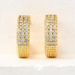 Латунные серьги-манжеты из прозрачного кубического циркония&nbsp;EJEW-K309-01G
