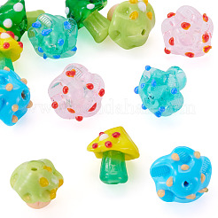 12 Stück 6 Farben handgefertigte holprige Bunte Malerei-Perlen&nbsp;LAMP-TA0002-55