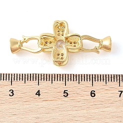 Реечное покрытие латунь микро паве прозрачный кубический цирконий складные застежки KK-S384-14G