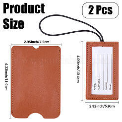 2 шт. выдвижная багажная бирка из искусственной кожи со шнурком&nbsp;AJEW-CL0001-89F