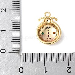 Pendentifs avec zircon cubiques à micro-pavés en laiton&nbsp;KK-U064-13G