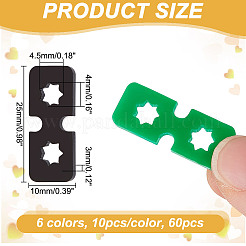 60 шт. 6-цветный акриловый инструмент для изготовления застежки для вязания шапки FIND-GA0004-05