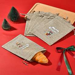 12 шт. 12 стиля рождественских принтованных мешков для упаковки мешков с завязками ABAG-FS0001-03B