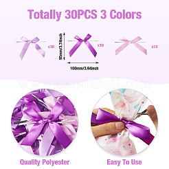30 Stück 3 Farben Polyester Satin Bowknot für Ornament Zubehör&nbsp;DIY-TA0010-77A
