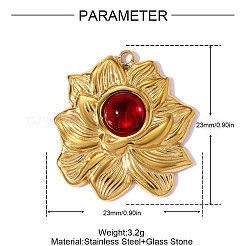 Подвески из стекла из нержавеющей стали 304&nbsp;STAS-OY008-61G