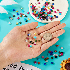 180шт 9 цвета стеклянный бисер с 2 отверстиями SEED-TA0001-06