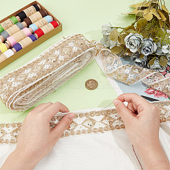 Кружевная отделка из полиэстера с ромбической вышивкой&nbsp;OCOR-WH0090-84B