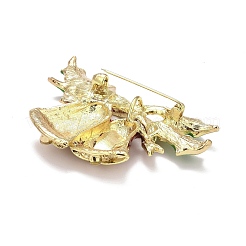 Разноцветная брошь-колокольчик из эмали с кристаллами и стразами&nbsp;LS-JEWB-A004-06G