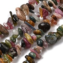 Натуральный турмалин чипы бисер пряди F082-01