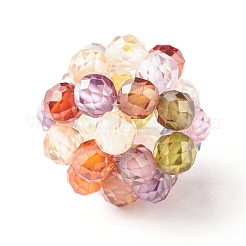 Бусины круглого плетения из кубического циркония CZ-JF-4MM-M1