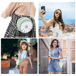 Diy nähen auf pu leder gänseblümchen blumenmuster runde multi-use crossbody/schultertasche herstellung kits&nbsp;DIY-WH0297-56C