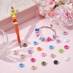 100шт непрозрачные акриловые европейские бусины&nbsp;OACR-UN0001-15