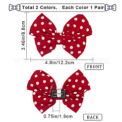4 шт. 2 цвета ретро-узор в горошек из полиэстера с бантом для обуви&nbsp;FIND-GF0005-02