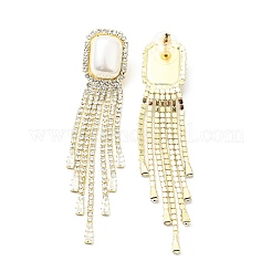 Clous d'oreilles pendants en cristal avec strass et perle d'imitation&nbsp;EJEW-C037-02C-LG