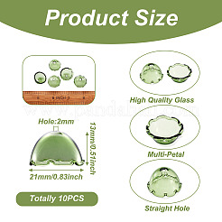 10шт стеклянный конус для изготовления колокольчиков&nbsp;GLAA-TA0002-24A